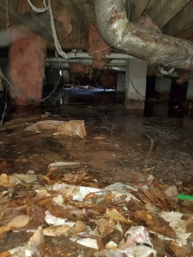 Crawl space flood assessment for Commercial Water Damage Restoration in Allegany