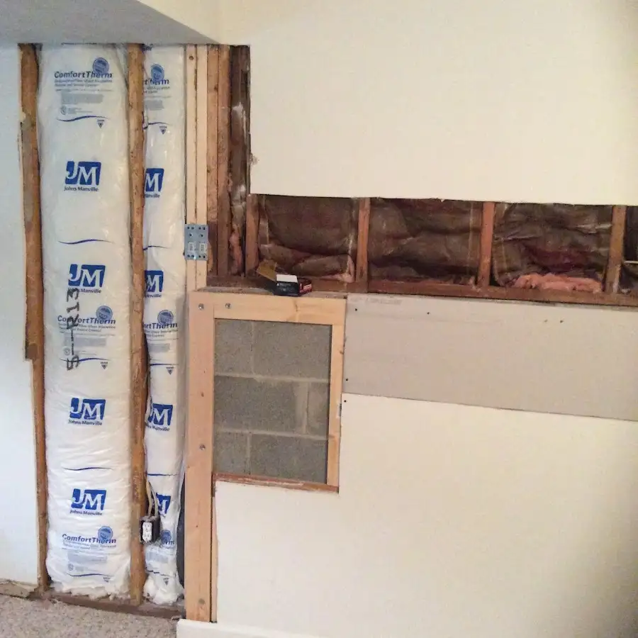 Wall insulation replacement during Contents Cleaning & Restoration in Allegany